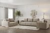 Sofa Designersofa ESTELLE 3-Sitzer mit Schlaffunktion in Stoff Poso Beige Bild 5