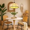 LED Hängeleuchte, Hanfseil, Dekornähte, beige, schwarz, H 120 cm Bild 2
