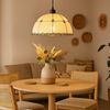 LED Hängeleuchte, Hanfseil, Dekornähte, beige, schwarz, H 120 cm Bild 3