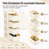 BlingBin Rollwagen mit 4 Schubladen, Aufbewahrungswagen mit Lochplatte, Griff & 6 Haken, (Rollwagen mit Schubladen und Lochplatte, 1 St, 1tlg), Küchenwagen Servierwagen Rollcontainer Schubladenwagen für Küche, Büro Bild 3