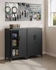 Songmics Aktenschrank, Mehrzweckschrank, Büroschrank mit 2 Türen, Schrank abschließbar, Stahl, tintenschwarz, 40 x 60 x 90 cm Bild 3