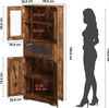 GarveeMore Küchenbuffet mit 5 Türen & 2 verstellbaren Regalen,60 x 30 x 170 cm Mehrzweckschrank,Küchenschränke,für Küche und Wohnzimmer Bild 2