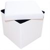style home Sitzhocker faltbare Sitzbank mit Stauraum, 38*38*38cm (Aufbewahrungsbox mit Deckel, gepolstert Sitzwürfel Fußhocker, Sitztruhe aus Kunstleder), für Wohnzimmer Schlafzimmer Kinderzimmer, Weiß Bild 2