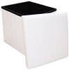 style home Sitzhocker faltbare Sitzbank mit Stauraum, 38*38*38cm (Aufbewahrungsbox mit Deckel, gepolstert Sitzwürfel Fußhocker, Sitztruhe aus Kunstleder), für Wohnzimmer Schlafzimmer Kinderzimmer, Weiß Bild 3
