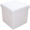 style home Sitzhocker faltbare Sitzbank mit Stauraum, 38*38*38cm (Aufbewahrungsbox mit Deckel, gepolstert Sitzwürfel Fußhocker, Sitztruhe aus Kunstleder), für Wohnzimmer Schlafzimmer Kinderzimmer, Weiß Bild 5