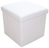 style home Sitzhocker faltbare Sitzbank mit Stauraum, 38*38*38cm (Aufbewahrungsbox mit Deckel, gepolstert Sitzwürfel Fußhocker, Sitztruhe aus Kunstleder), für Wohnzimmer Schlafzimmer Kinderzimmer, Weiß Bild 4