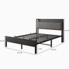 Doppelbett aus Metall mit USB-Anschlüssen & Stauraum-Kopfteil, ohne Matratze, 140x200 cm, Schwarz Bild 3