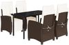 vidaXL 5-tlg. Garten-Essgruppe mit Kissen Braun Poly Rattan 3212983 Bild 2