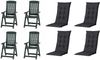 SET Tampa 4 x Klappsessel grün, 4 x Auflage black Bild 1