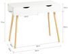 SoBuy FWT40-WN Schreibtisch, MDF, Lackiert, Weiß, 90 x 77 x 45 cm Bild 3