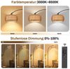 LMaxhome LED Stehlampe mit Fernbedienung Boho Dimmable Standlicht 185cm für Wohnzimmer, Büro, Höhenverstellbarer und 360° drehbarer Lampenarm, LED fest integriert, 3000-6500K, mit Fußschalter und APP-Steuerung, Doppelter Lampenschirm, Fassung E26 Bild 2