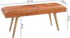 Wohnling Sitzbank SILAM Ziegenleder / Massivholz Bank 117 x 51 x 38 cm Retro Stil | 2er Polsterbank Flur | Gepolsterte Lederbank Esszimmer braun | Kleine Bettbank Echtleder | Dielenmöbel Flurbank Bild 5
