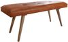 Wohnling Sitzbank SILAM Ziegenleder / Massivholz Bank 117 x 51 x 38 cm Retro Stil | 2er Polsterbank Flur | Gepolsterte Lederbank Esszimmer braun | Kleine Bettbank Echtleder | Dielenmöbel Flurbank Bild 2