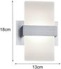 LED Wandleuchte mit Schalter, 2er SET Alu gebürstet mit Acrylglasblende, H: 18cm Bild 4