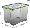 ROTHO Aufbewahrungsbox Evo Total Protection 65l Kiste mit Deckel und Räder Bild 4