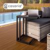 Casaria® Beistelltisch C-Form mit Rollen, Stahl Schwarz, 50 x 40 x 66 cm Bild 2