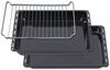 ICQN Backblech 422x375x 30 und 45 mm Tiefe, Emaille, (Set mit Backofenrost, 3-St, Tiefe von 4,5 cm mit Standard Maßen), Fettpfanne für Backofen und Herd, Kratzfest & Rostfrei Bild 2
