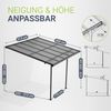 Juskys Terrassenüberdachung Borneo 3x3 m – Aluminium Terrassendach mit Doppelstegplatten Sonnenschutz Wandmontage Überdachung für Terrassen Anthrazit Bild 5
