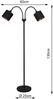 LED Stehleuchte 2 flammig, Stoffschirme Schwarz Gold, Höhe 130cm Bild 4