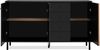 Sideboard >Monza< 2 Türen, 4 Schubladen, 2 Böden, 3D-Lamellen-Optik, in schwarz / Dekor Artisan Eiche - 160x90x40cm (BxHxT) Bild 5