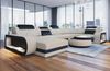 Stoff Wohnlandschaft Berlin U Form - Strukturstoff - elfenbein-schwarz - Links Bild 2