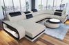 Stoff Wohnlandschaft Berlin U Form - Strukturstoff - elfenbein-schwarz - Links Bild 4