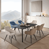 HOMAVO 6er Set 'YZ5' Esszimmerstuhl mit Armlehnen, Samt, 58 x 63 x 81 cm, Blau Bild 2