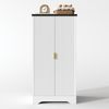 Kommode 120x60,5x40 cm mit LED-Sensorlicht, gerillten Türen und verstellbaren Böden, weiß (MDF) Bild 5