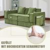 Odikalo 2-Sitzer Schlafsofa Sofa mit schlaffunktion, mit zwei Kissen,mit seitlichem Stauraum und Getränkehaltern Bild 4