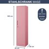 Aktenschrank abschließbar ALEX - 5 Ebenen verstellbar, Flügeltüren | Metallschrank Werkstatt Mehrzweckschrank Büroschrank aus Stahl Werkzeugschrank, 185x45x40cm Rosa Bild 2