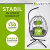 Juskys 'Aria' Hängesessel mit Kissen, höhenverstellbar & faltbar, Polyrattan dunkelgrau, bis 130 kg belastbar Bild 5