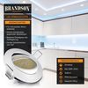 Brandson LED Einbaustrahler Deckenspot schwenkbar, Ultra Flach, Warmweiß 3000K, 5W, 320 Lumen, Dimmfunktion, Schwenkmechanismus (30° vertikal), LED fest integriert, warmweiß, Slim Einbauleuchte, Einbauspot Edelstahl Optik, Alu Deckenstrahler Bild 3
