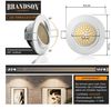 Brandson LED Einbaustrahler Deckenspot schwenkbar, Ultra Flach, Warmweiß 3000K, 5W, 320 Lumen, Dimmfunktion, Schwenkmechanismus (30° vertikal), LED fest integriert, warmweiß, Slim Einbauleuchte, Einbauspot Edelstahl Optik, Alu Deckenstrahler Bild 2