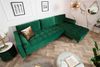 LebensWohnArt Sofa Ecksofa 260cm Ottomane beidseitig COMFORT grün Samt Federkern Bild 3