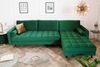 LebensWohnArt Sofa Ecksofa 260cm Ottomane beidseitig COMFORT grün Samt Federkern Bild 4