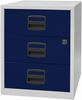 mobiler Beistellschrank PFA, 3 Universalschubladen, Farbe Korpus lichtgrau, Fronten oxfordblau Bild 3