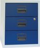 mobiler Beistellschrank PFA, 3 Universalschubladen, Farbe Korpus lichtgrau, Fronten oxfordblau Bild 2