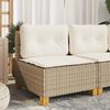 vidaXL Gartensofa ohne Armlehnen mit Kissen Beige Poly Rattan 365907 Bild 3