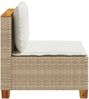 vidaXL Gartensofa ohne Armlehnen mit Kissen Beige Poly Rattan 365907 Bild 5