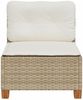 vidaXL Gartensofa ohne Armlehnen mit Kissen Beige Poly Rattan 365907 Bild 4