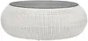 Vente-unique - WHITEHEAVEN Gartensitzgruppe HarzGlas Weiß - B 92 cm x H 35 cm x L 92 cm Bild 4