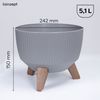 KONZEPT Blumentopf Pflanzschale 24/29cm Blumentopf mit Füßen, mit Wasserabfluss-Einsatz, wetterfest & UV-beständig, Übertopf für Innen & Außen Bild 3