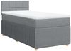 vidaXL Boxspringbett mit Matratze Hellgrau 100x200 cm Stoff 3287367 Bild 2