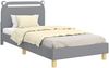vidaXL Kinderbettgestell mit Kopfteil Hellgrau 90 x 190 cm Stoff 42011219 Bild 2