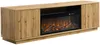 Vente-unique - YEVINA TV unit Holz, PlatteGlasHolz, Platte SchwarzBeige - B 40 cm x H 48 cm x L 163 cm Bild 3