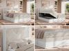 Boxspringbett mit Stauraum TRAVIT KING, Bett mit Gasdruckfedern, Multipocket Matratze H4 und Topper Visco, zwei Bettkästen - 180 x 200 cm - Beige Cord Bild 2