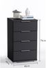 Nachtkommode >Nelli< in Schwarz - 46x79x42cm (BxHxT) Bild 2