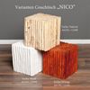 Teak Couchtisch NICO Weiß inkl. Glasplatte ca. 70x70cm Wohnzimmertisch Tisch Bild 4