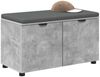 vidaXL Flurbank mit Kissen mit Regal mit Tür Betongrau 80 x 38 x 46 cm 891483 Bild 3
