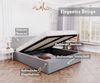 FDM Polsterbett Bettrahmen Bettgestell 90x200, 120x200, 140x200, 160x200, 180x200cm (MADE IN EU - mit hochwertigem Velours Bezug, Bettrahmen, Bett, Optional mit Matratze bestellbar, mit großen gepolsterten Kopfteil, mit Bettkasten zum aufklappen), Meta... Bild 2